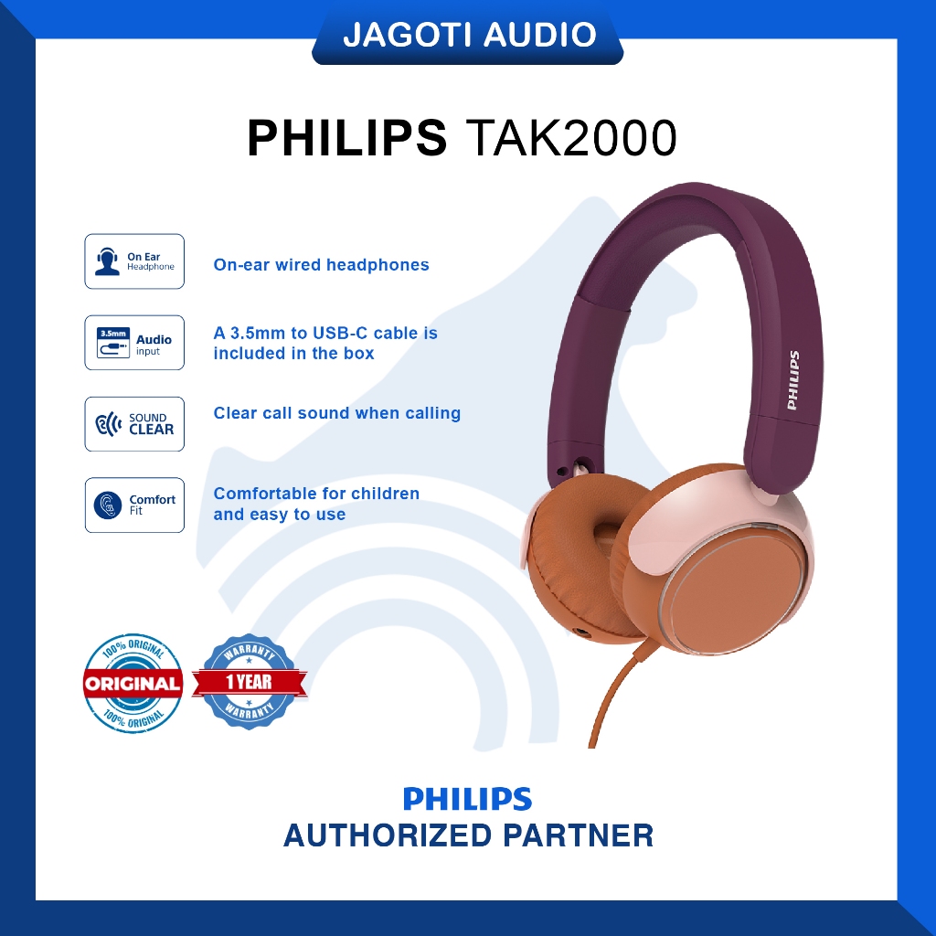 Philips TAK2000 Wireless Headphone - On-Ear For Kids