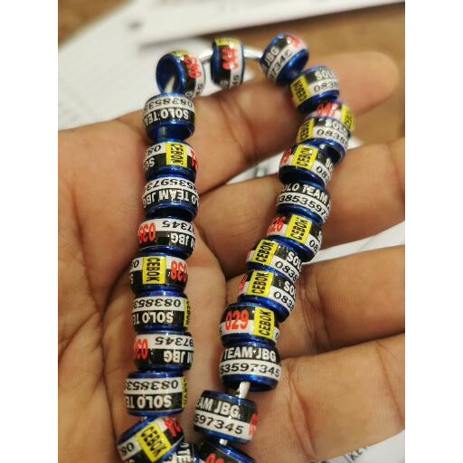 RING BURUNG MERPATI DEWASA 9MM DONAT STIKER 47 | CUSTOM CETAK NAMA | MERPATI | DLL