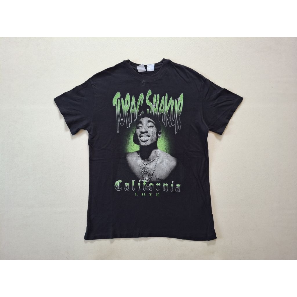 TSHIRT KAOS 2PAC X BERSHKA TUPAC SHAKUR ORIGINAL 100%