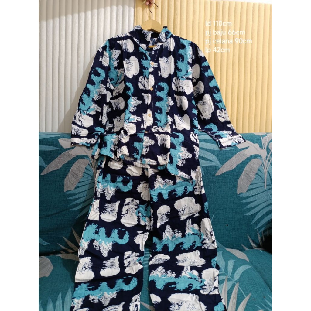 pajamas katun rayon / one sett katun rayon / piyama katun rayon / setelan katun rayon