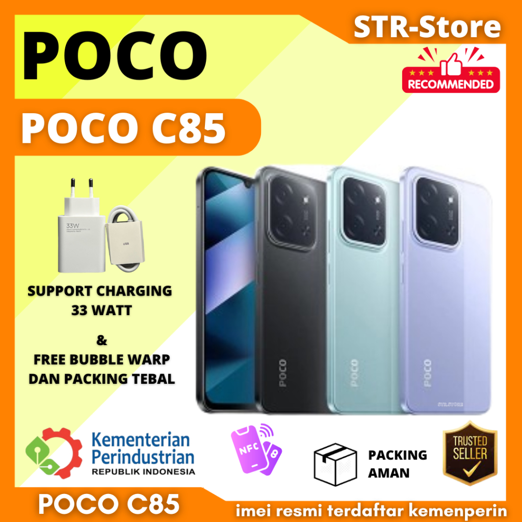 POCO C85 8/256 GB POCO C85 6/128 GB GARANSI RESMI XIAOMI BATERAI 6000 mAh POCO C75 6/128 XIAOMI POCO