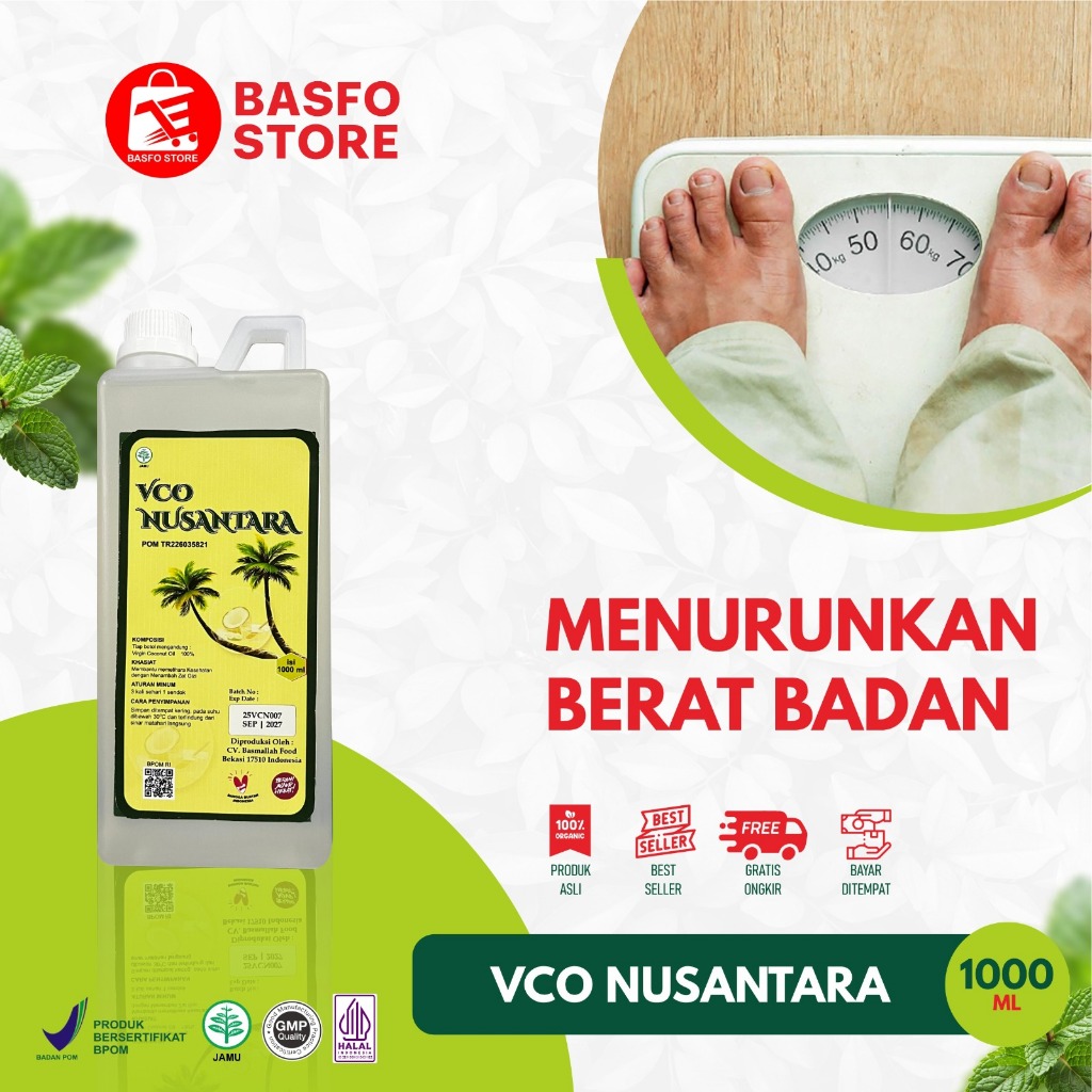 Extra Virgin Coconut Oil VCO 1 LITER - Minyak Kelapa Murni 100% NUSANTARA