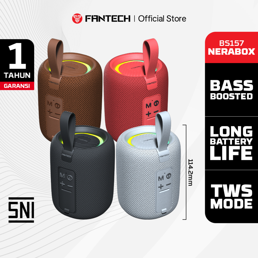 Fantech Speaker Bluetooth Nerabox BS157 Speaker Bluetooth 5.4 TWS Hi-Fi Sound Portable Audio Wireles