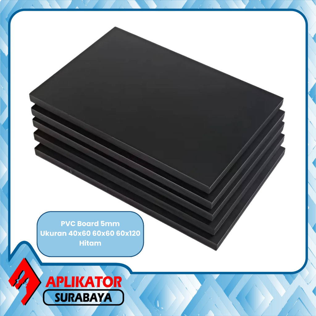 PVC BOARD 5MM HITAM UKURAN 40X60CM 60X60CM 60X120CM / FOAM BOARD PVC 5MM HITAM UKURAN 40X60CM 60X60C