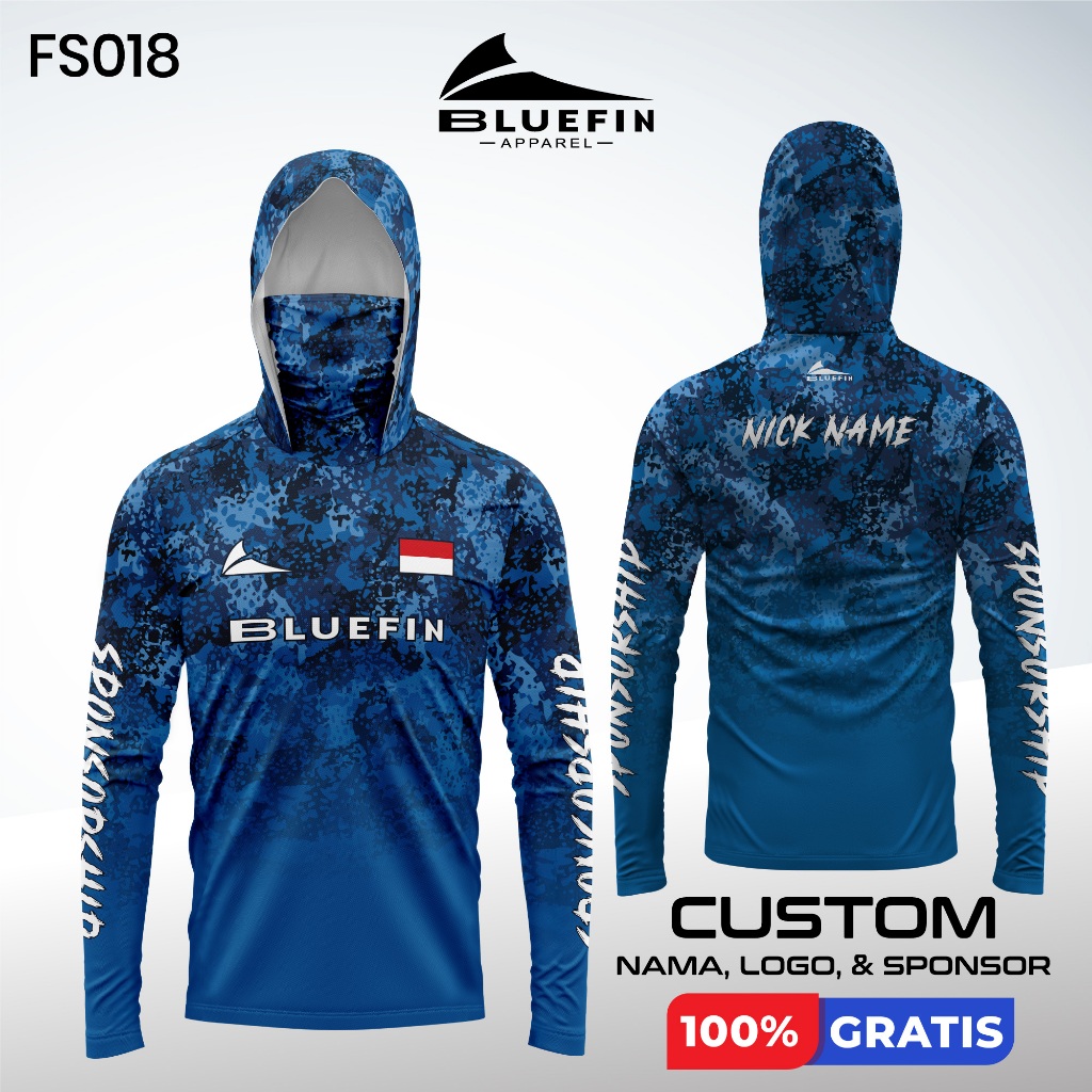 Baju Mancing Pria Lengan Panjang Outdoor | Jersey Anti UV, Adem, Cepat Kering Gratis Custom