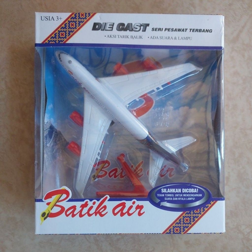 BATIK AIR DIE CAST SERI PESAWAT TERBANG MAINAN PESAWAT ANAK - MAINAN DIECAST PESAWAT EDUKASI KOLEKSI