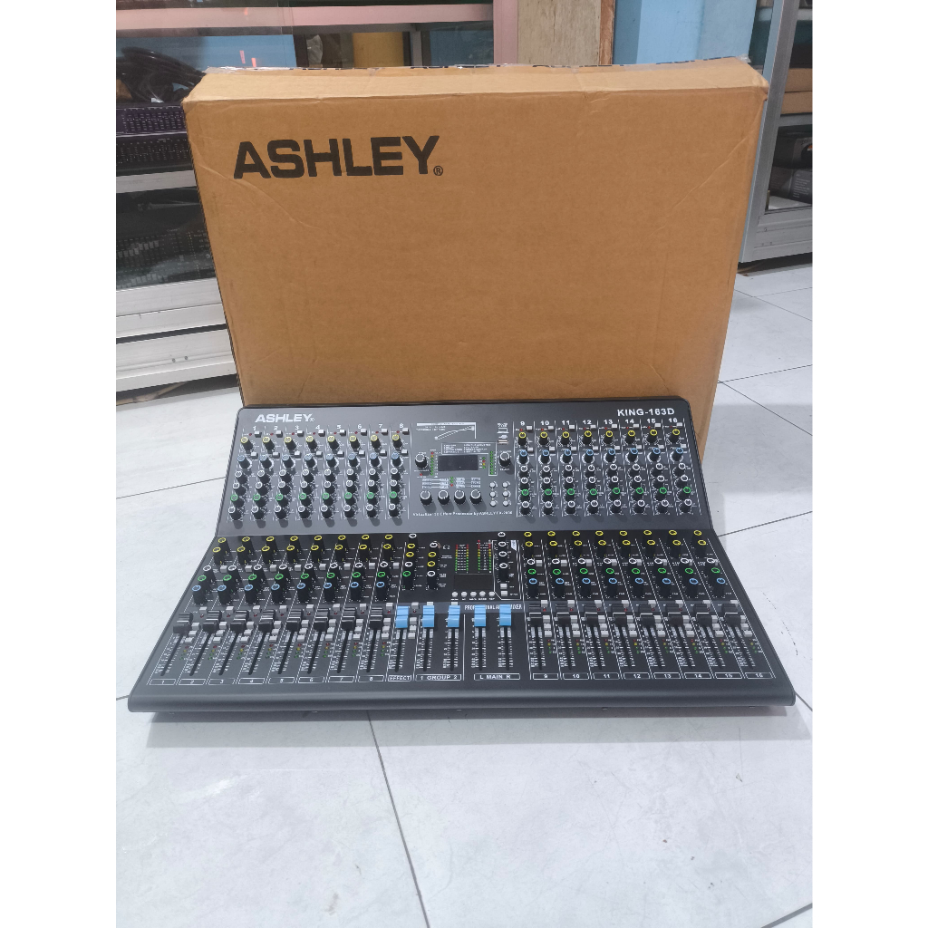 Mixer Audio Ashley King-163D King163D King 163D Original 16 Chanel Efek Model Behringer 4 Tone 4 Aux