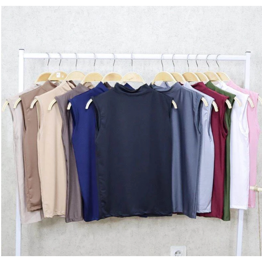 Manset Baju Tanpa Lengan Manset Kutung Turtleneck Bahan Jersey Premium