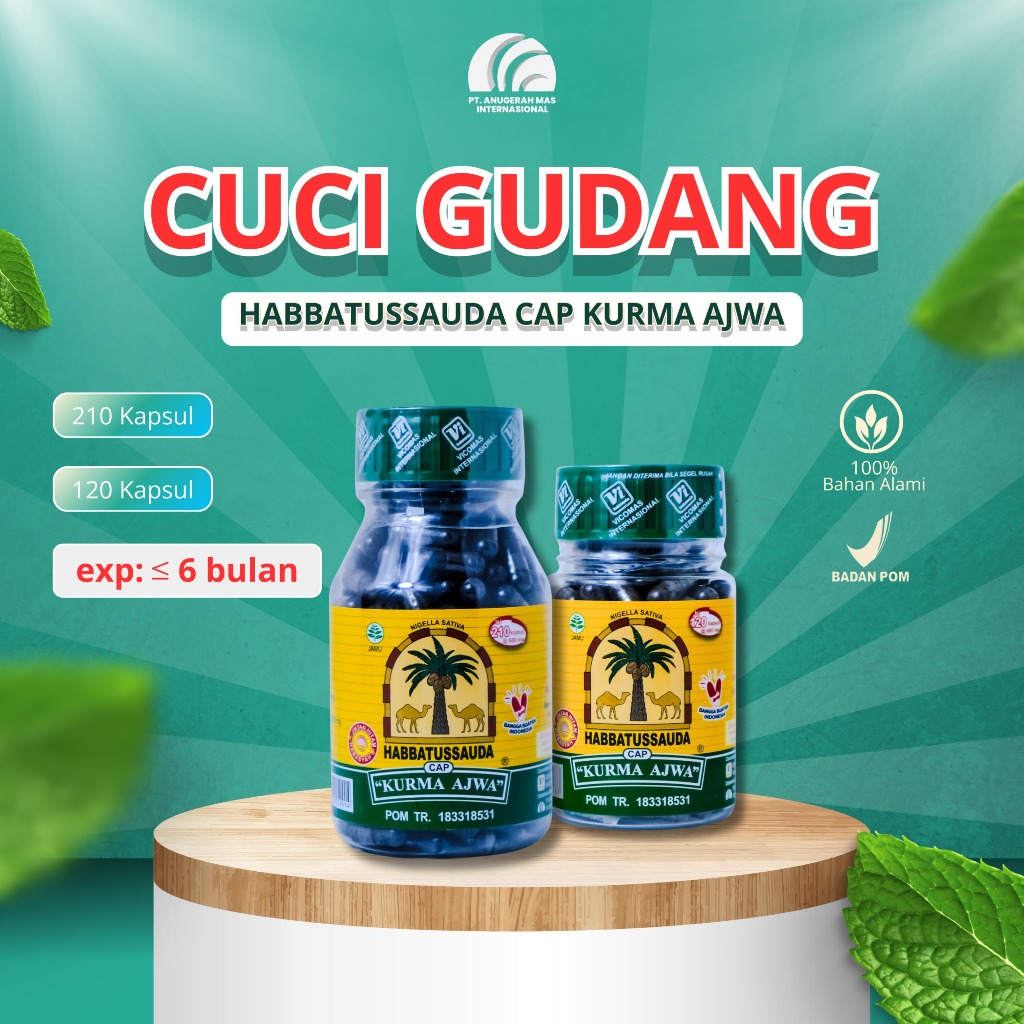 CAP KURMA AJWA - PROMO CUCI GUDANG - HABBATUSSAUDA - CV Vicomas Internasional - PT Anugerah Mas Inte