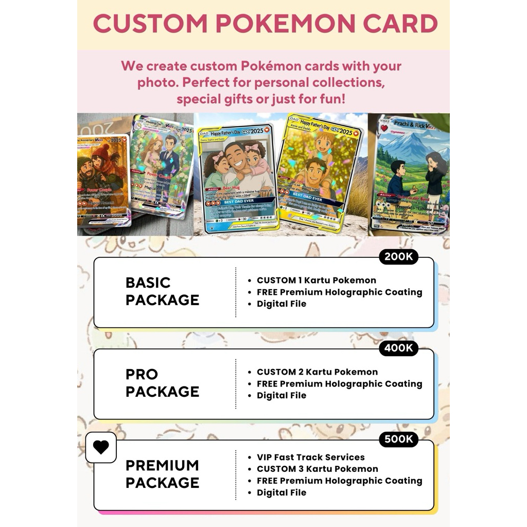 Custom Kartu Pokemon Card DIY Open Commis