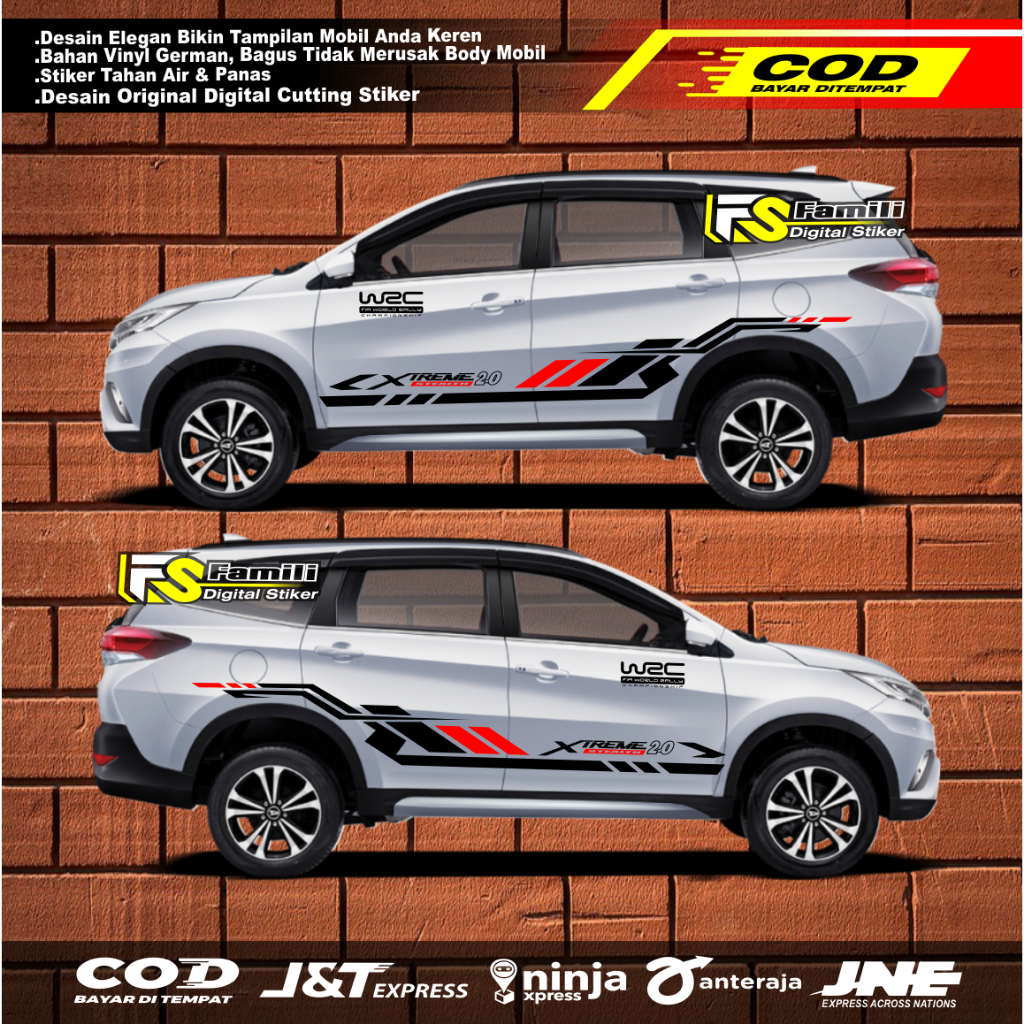 GR sport stiker sticker cutting list body toyota rush GR sport sticker mobil toyota rush all new / o