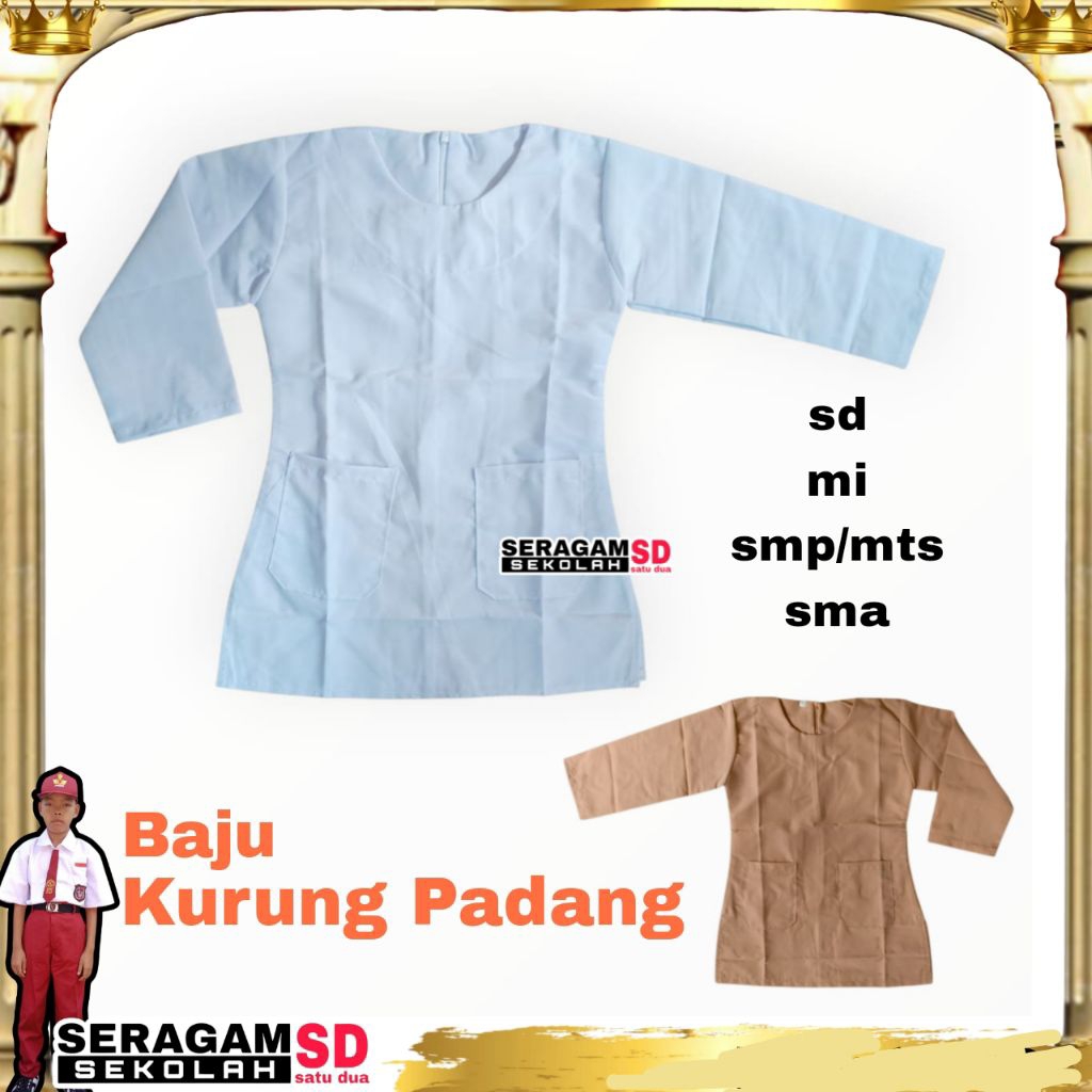 Baju Kurung Padang Putih Seragam Sekolah MI MTS Baju Tunik Putih Dan Pramuka