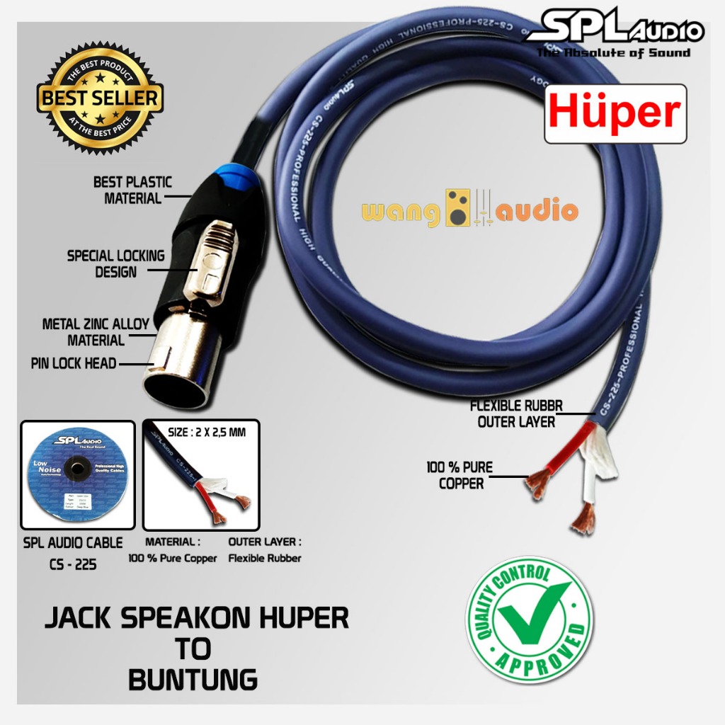 SPL AUDIO CS-225 - Kabel audio / kabel power speaker Jack Speakon HUPER to BUNTUNG - WANG AUDIO