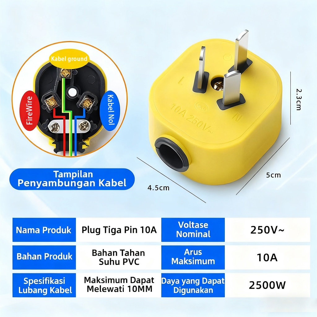 Colokan Listrik EU To AU 10A Aman Berkualitas/International 3 Pin/Steker Eropa ke steker Australia 3