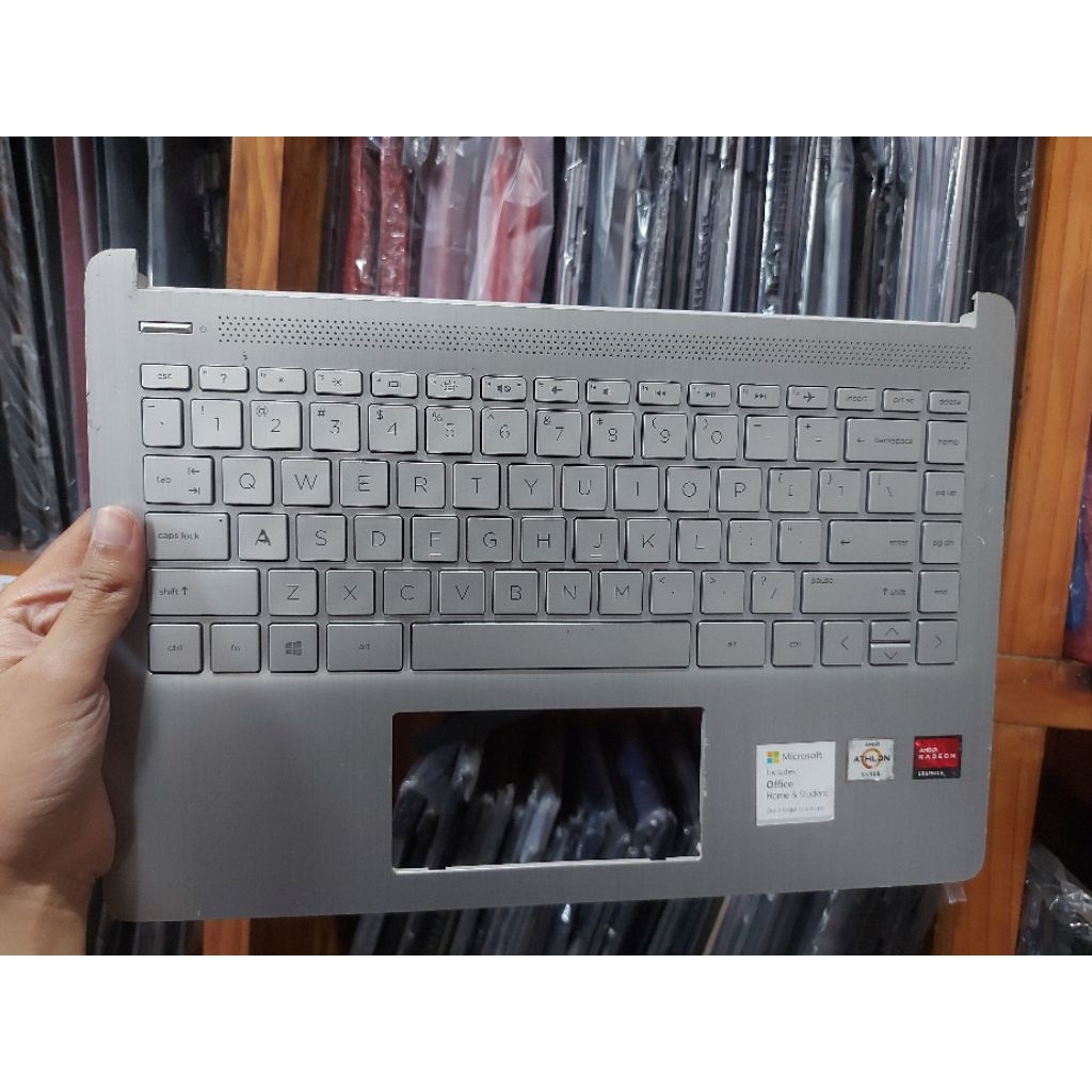 Palmrest Laptop Silver HP 14-DQ 14-FQ TPN-Q221 14S-FR DR 14 Inch Second Pemakaian Keyboard test OK m