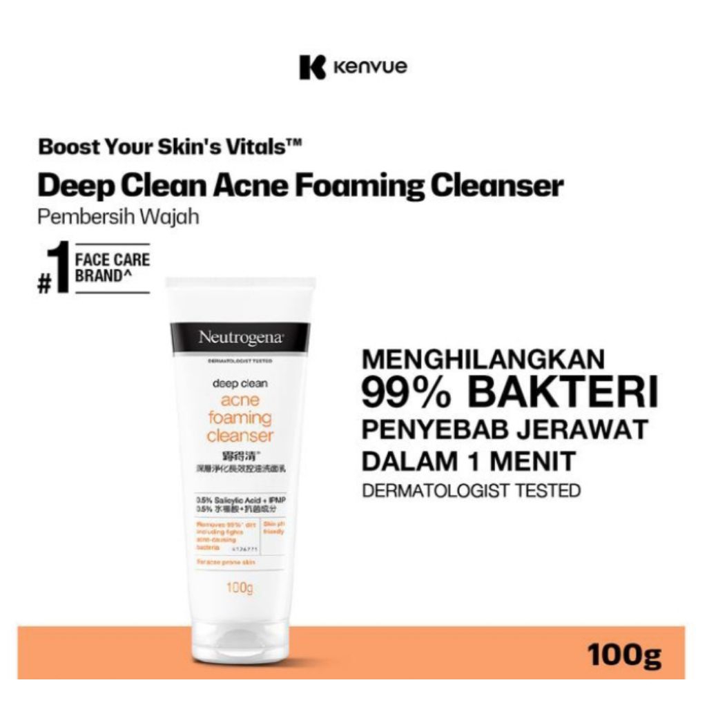 Neutrogena Deep Clean Acne Foaming Cleanser 100ml Orignnal