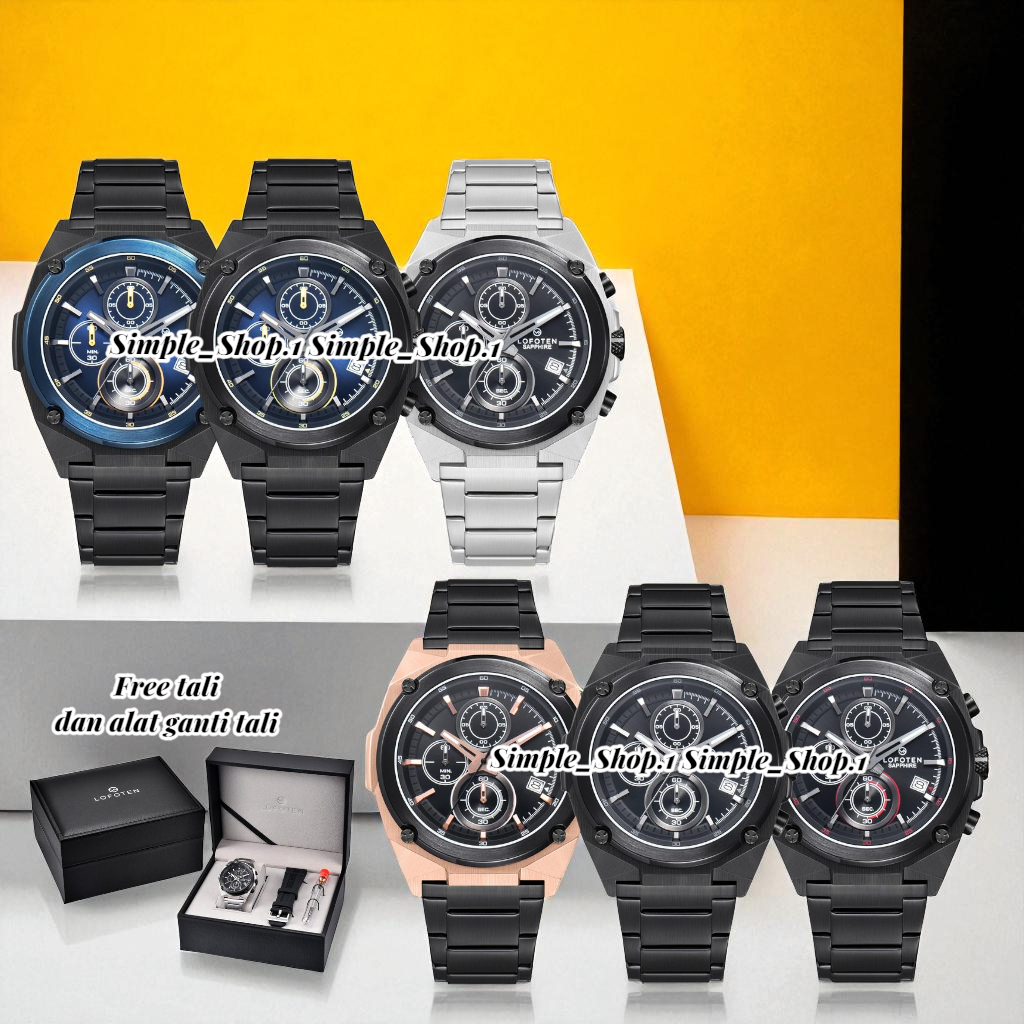 Original 100% FREE TALI Jam Tangan Pria Lofoten 6528 F-6538MC SAPPHIRE Garansi Resmi 2 Tahun