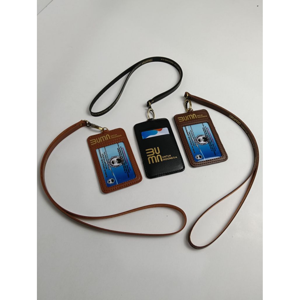 Lanyard ID Card Holder Name Tag Kulit Logo BUMN