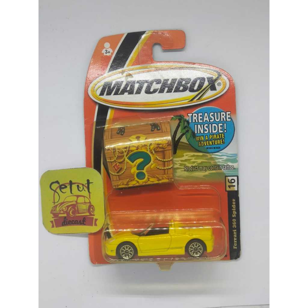 MATCHBOX TREASURE INSEDE FERRARI 360 SPIDER TREASURE INSIDE KUNING YELLOW