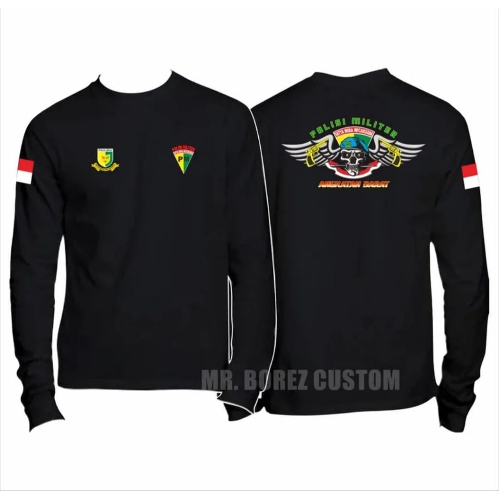 Kaos Lengan Panjang Polisi Militer Angkatan Darat