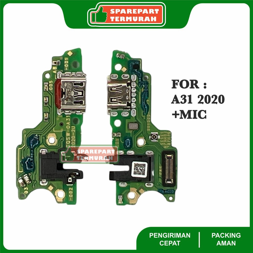 Flexible Konektor Papan Cas Charger For Oppo A31 +MIC - Fast Charging