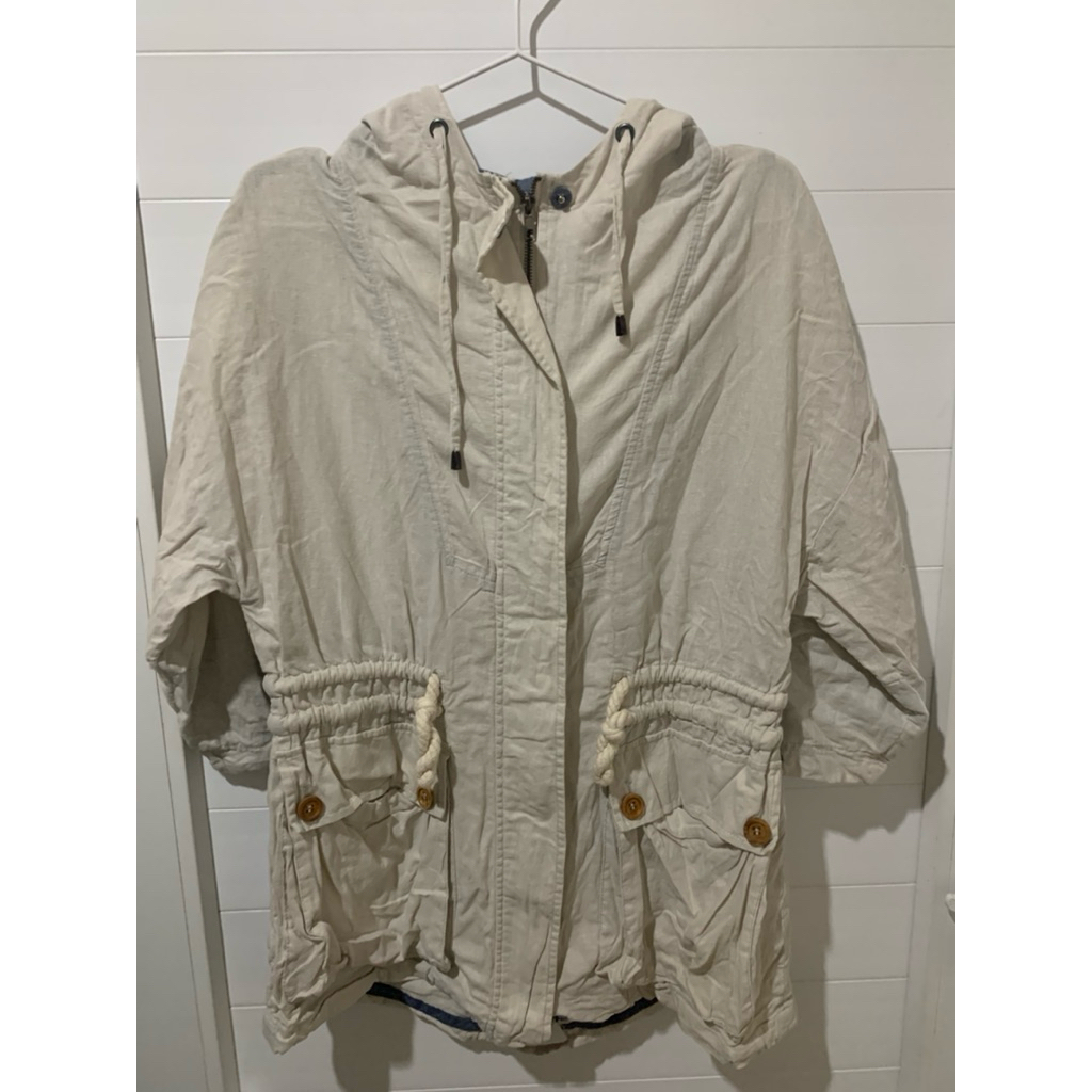 preloved jacket parka wanita warna krem