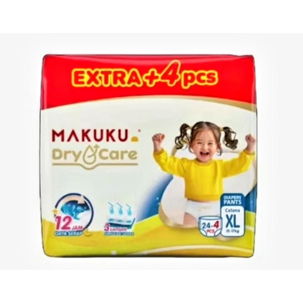 Pempers Murah Makuku Dry care Size XL 24+4