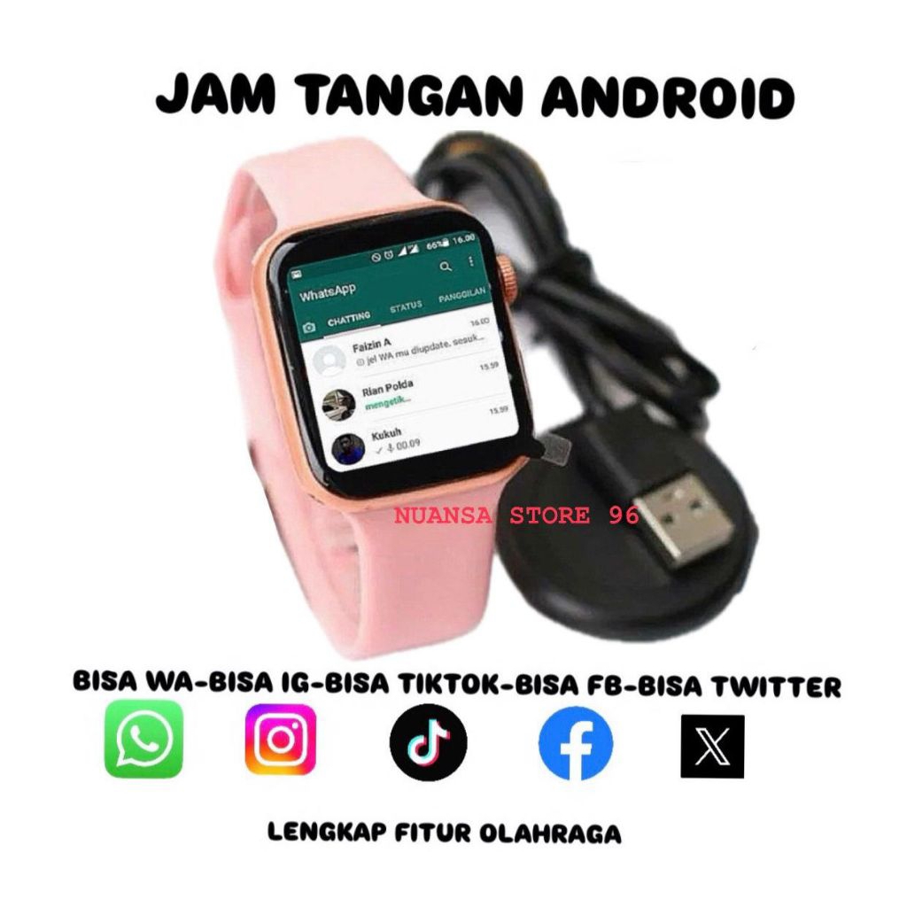 COD Smartwatch Android Layar Sentuh Full Fitur Olahraga / Jam Tangan Android Bisa WA Bisa Semua Sosm