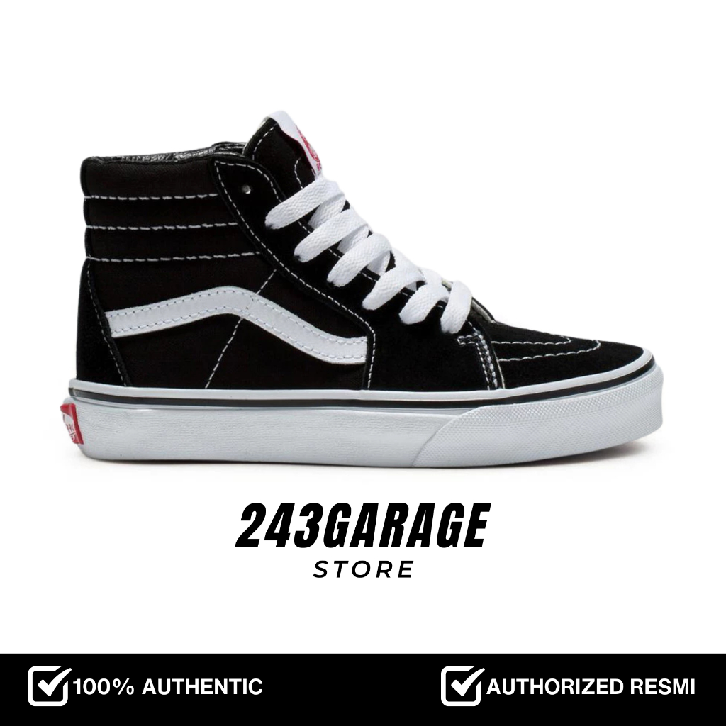 Vans SK8 High Black White - 100% Original Resmi