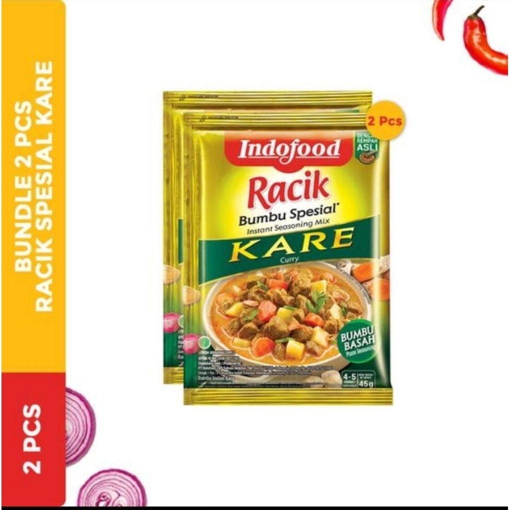

2pcs, indofood racik bumbu spesial kare 45 g