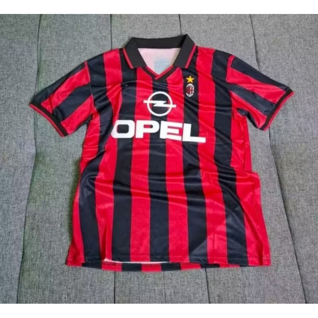 Jersey Kaos Baju Sepak Bola AC Milan Milano Home Away 3rd Third Bwin Putih Retro Klasik Classic Jadu