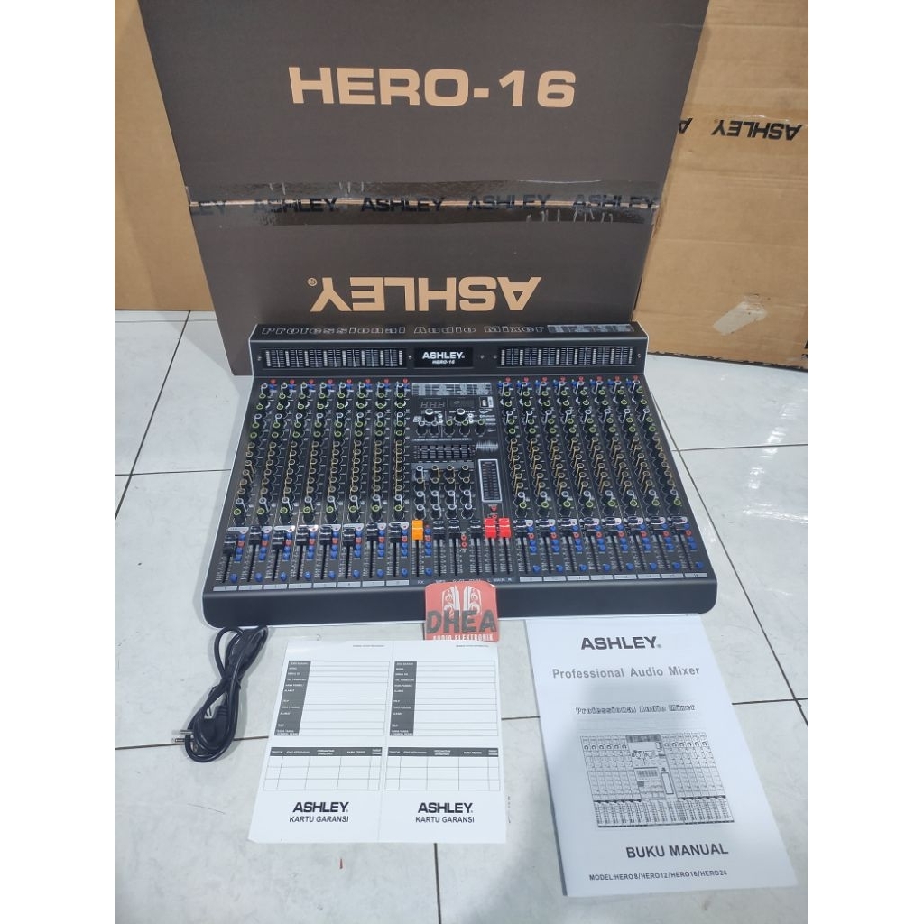Mixer Audio Ashley Hero-16 Hero 16 Original Garansi Resmi 16 Chanel Led VU Per Chanel Efek 199 DSP R