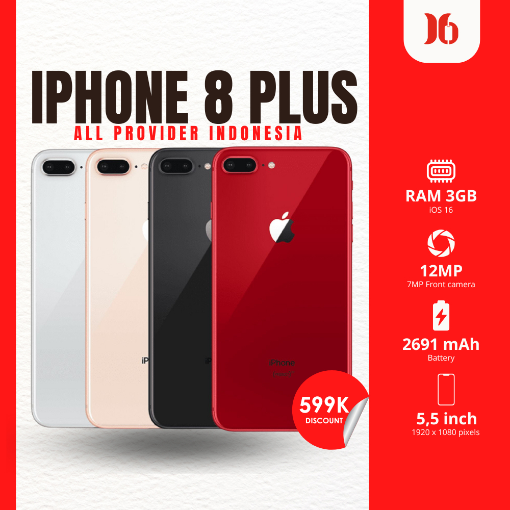 iPhone 8 Plus Second Fullset Resmi Inter 64GB/256GB - All Provider - Bergaransi | Mire Gadget