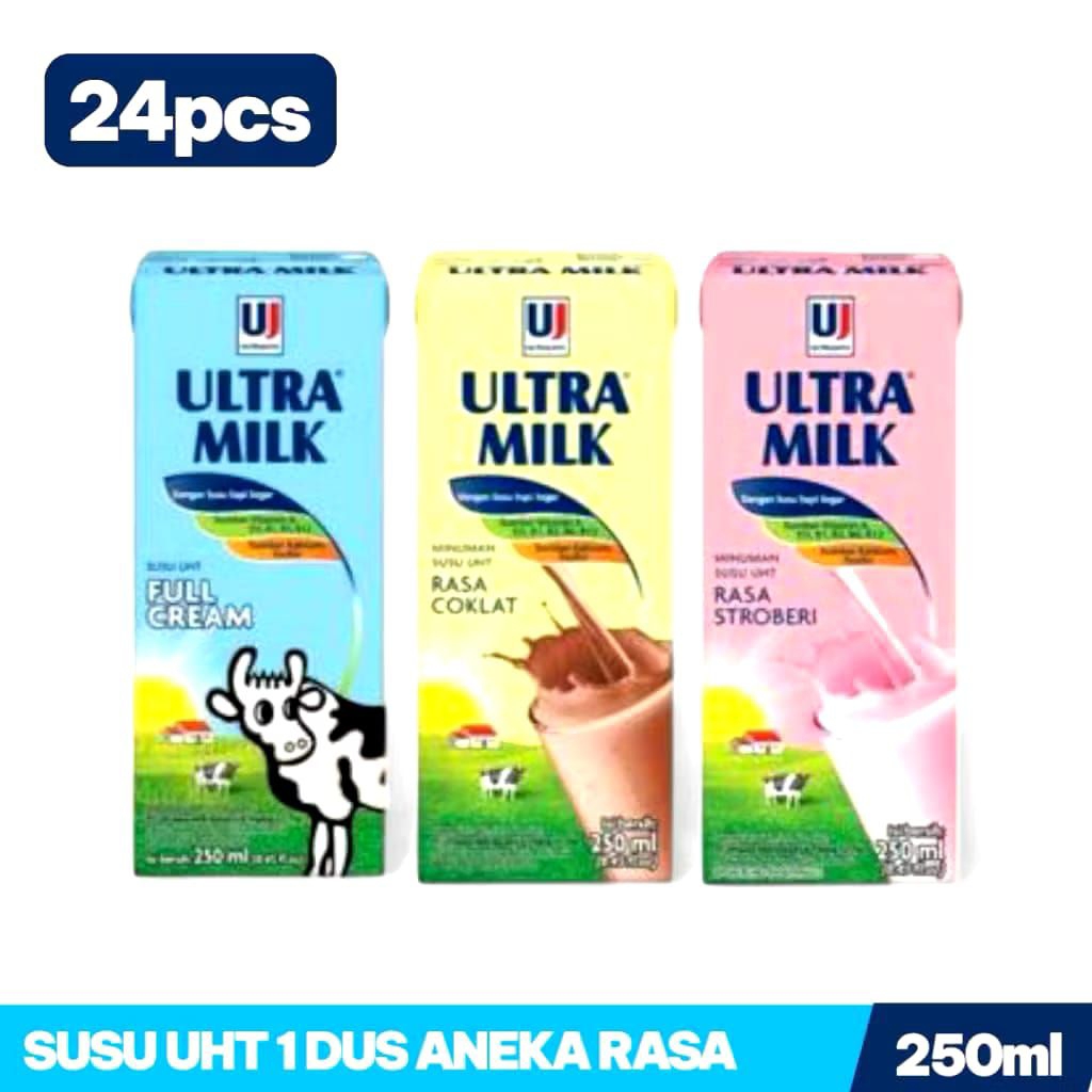 SUSU ULTRA MILK SUSU UHT 250 ML 1DUS ISI 24 PCS