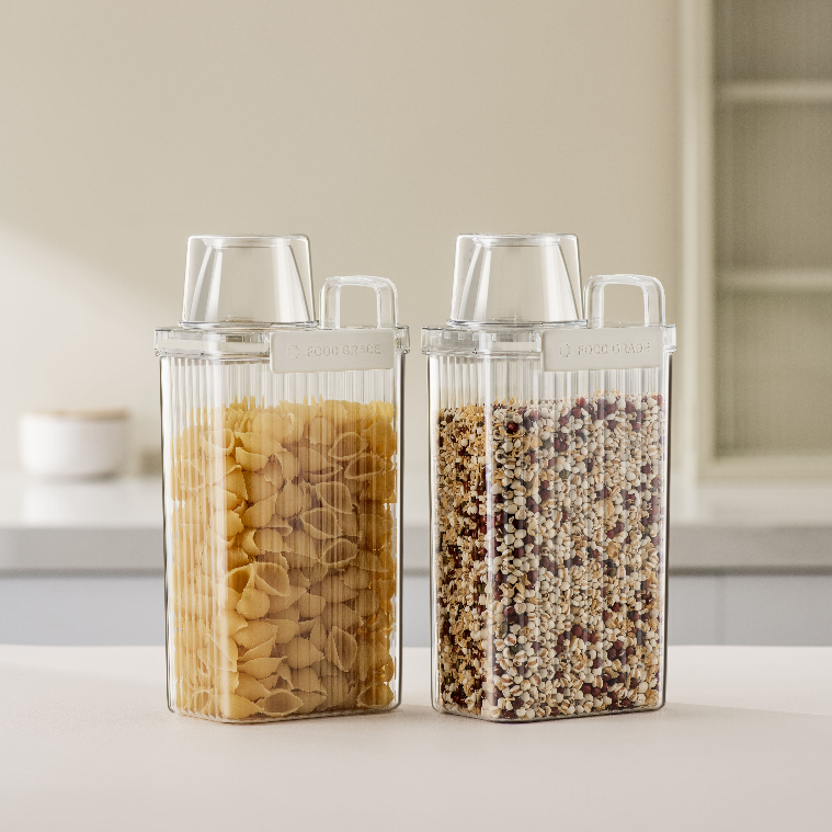 Wadah Kotak 1800ml Toples penyimpanan bahan makanan Gelas Ukur | Food Container Storage Sereal Pasta