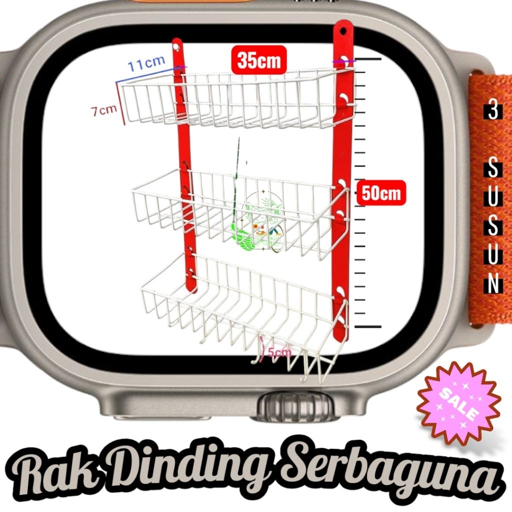 Rak Bumbu Dapur Susun 3 Serbaguna Anti Karat Rak Dinding Dapur