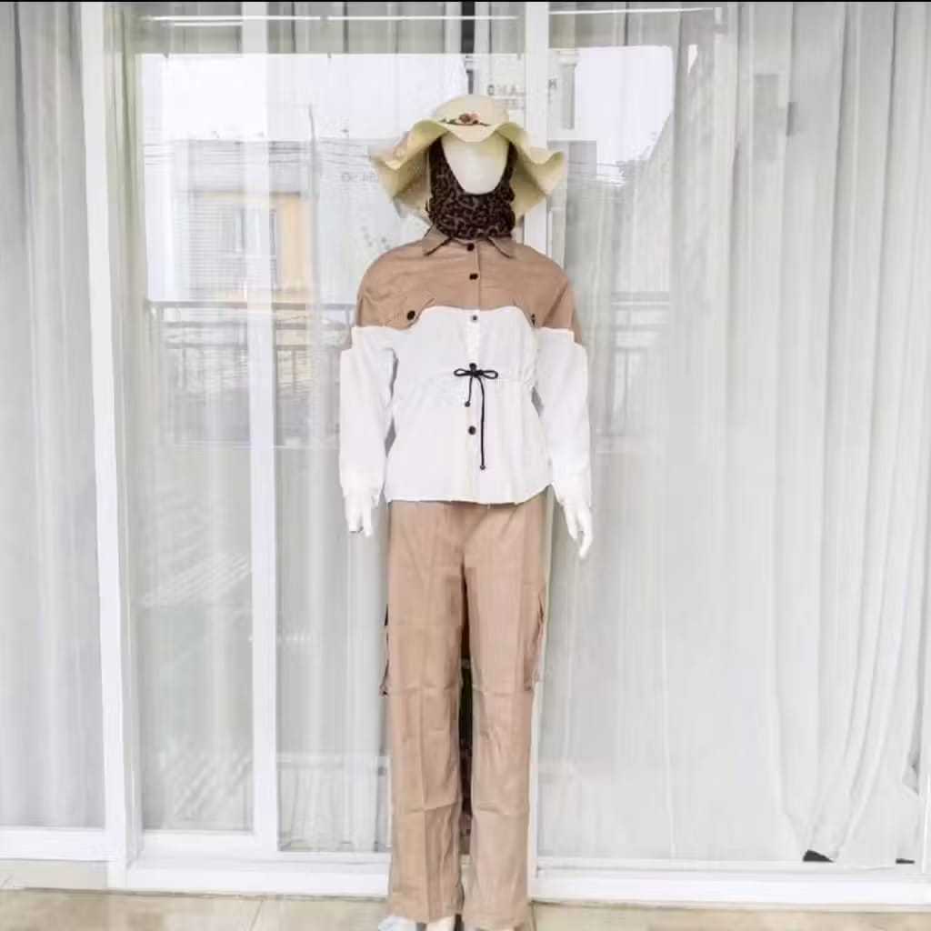 baju stelan cargo wanita kekinian
