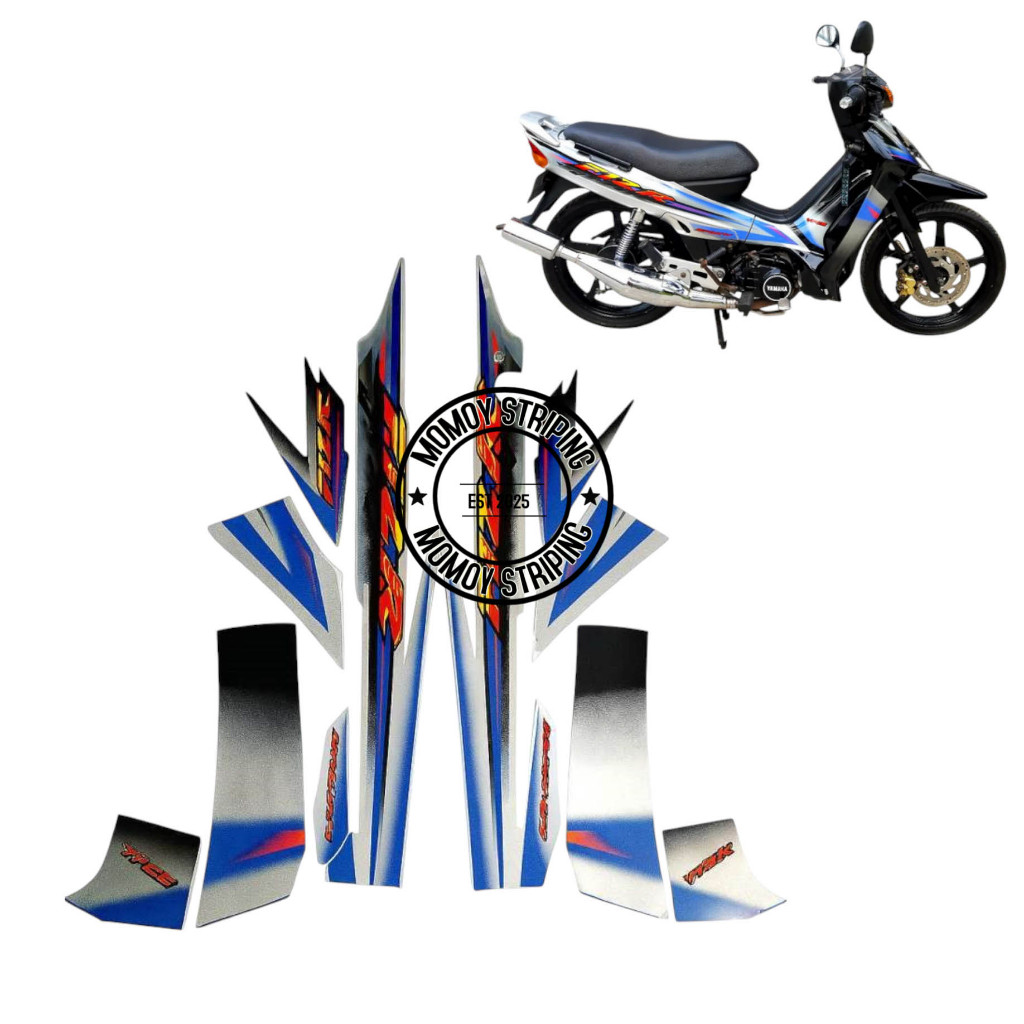 STIKER STRIPING YAMAHA F1ZR SPORTY 2003 SILVER BIRU TERBAIK TERMURAH