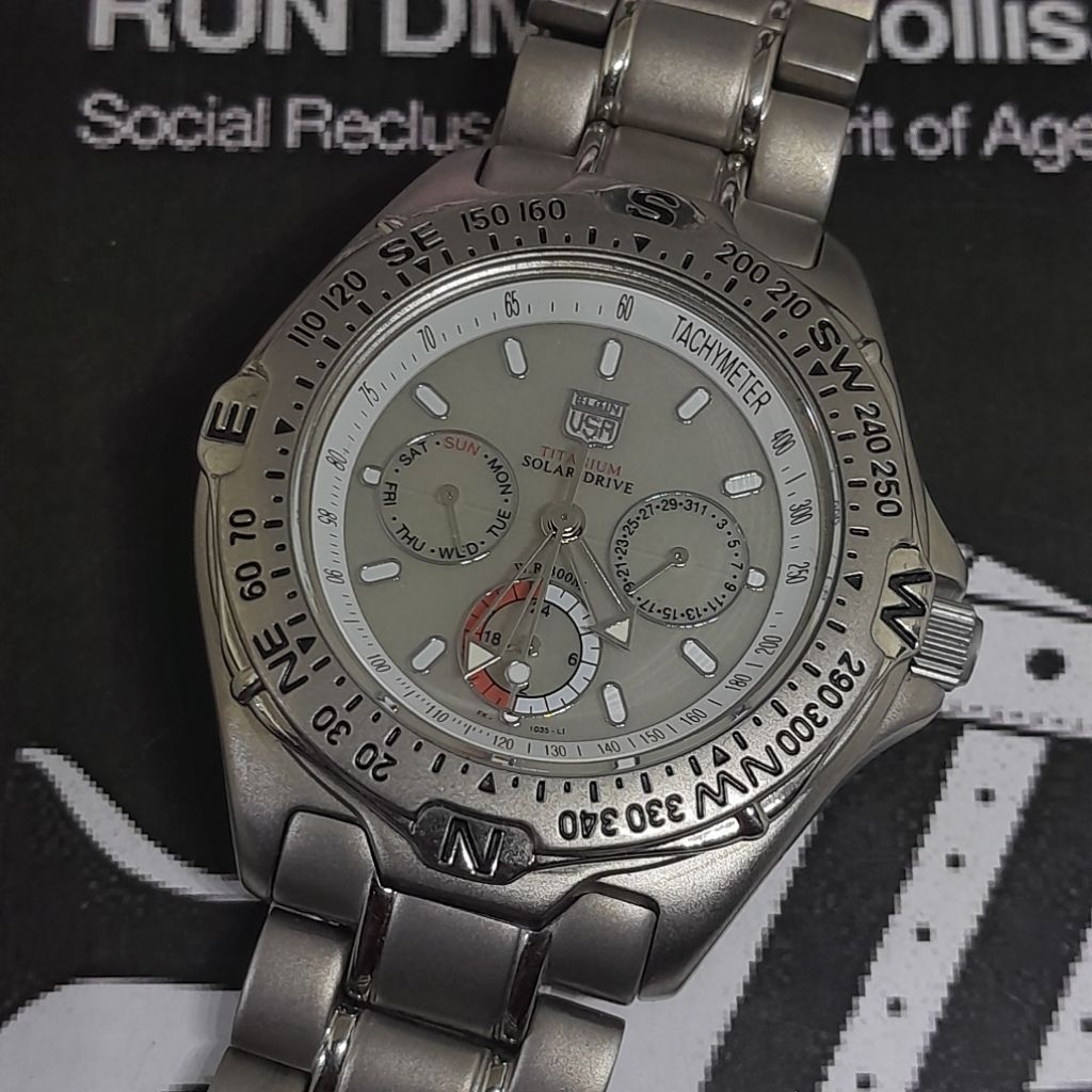 Jam tangan pria Elgin USA Titanium FK 1035 LI Solar tech