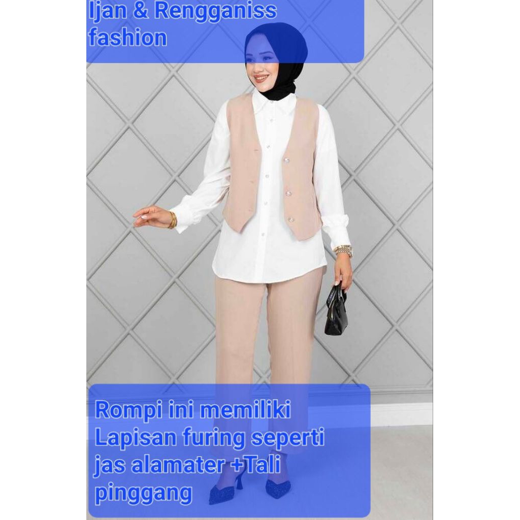 Blouse Premium Hijab Korea / Atasan Hijab Tanpa Lengan Korea Populer / Outfit Hijab Korea Simple dan