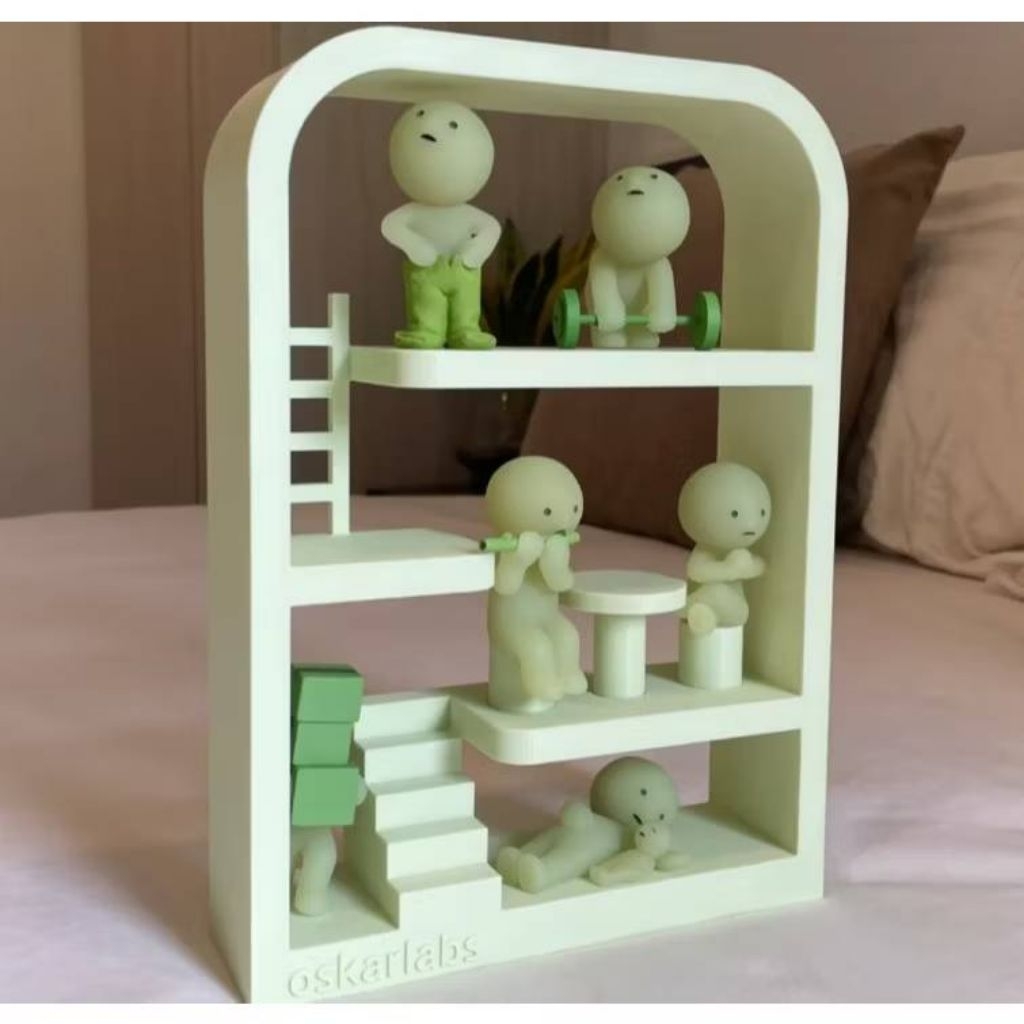 [Tidak Termasuk Smiski] Smiski House Display Shelf Collectible/ Rak Box Pajangan Koleksi Mainan Figu
