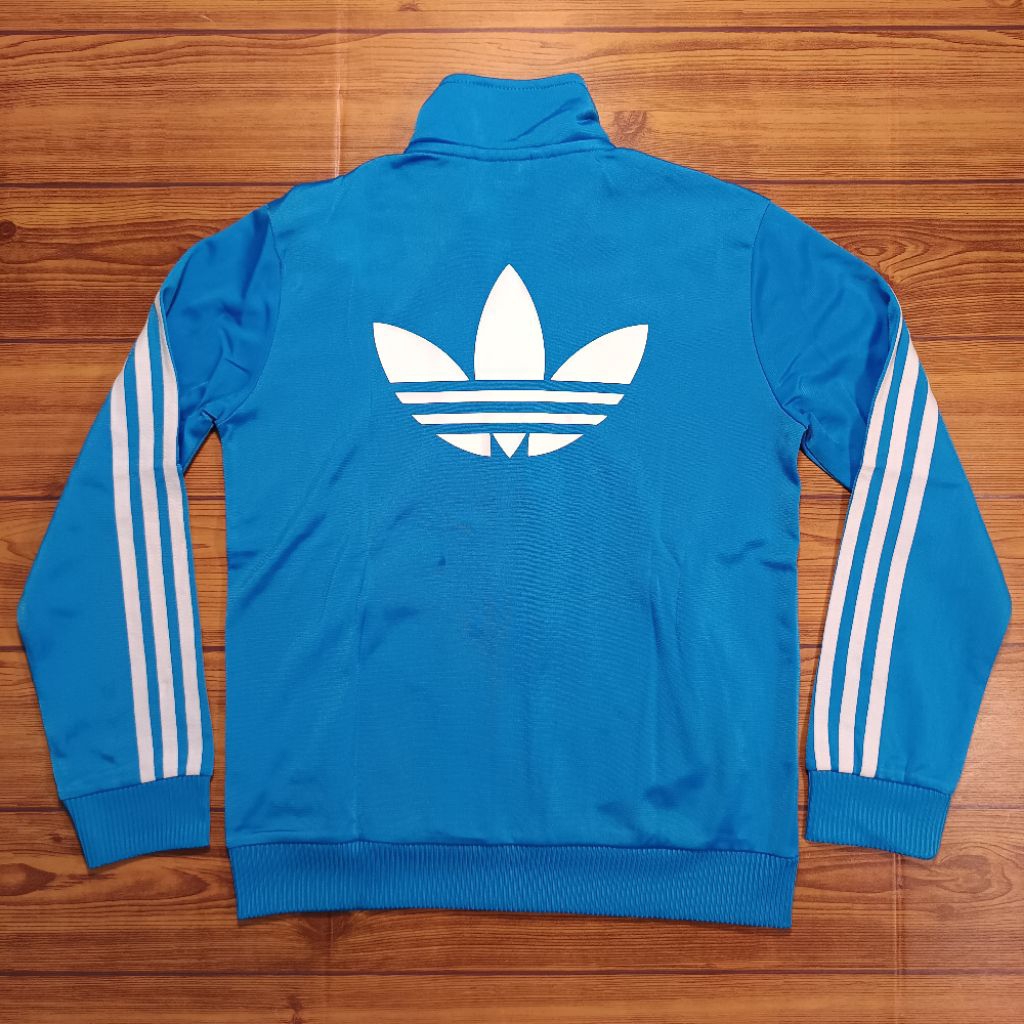 Jaket Anak Tracktop Adidas Big Logo Second Original Biru size 8-9 tahun
