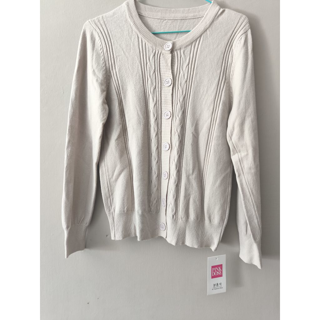 cardigan rajut pinkdose semi crop