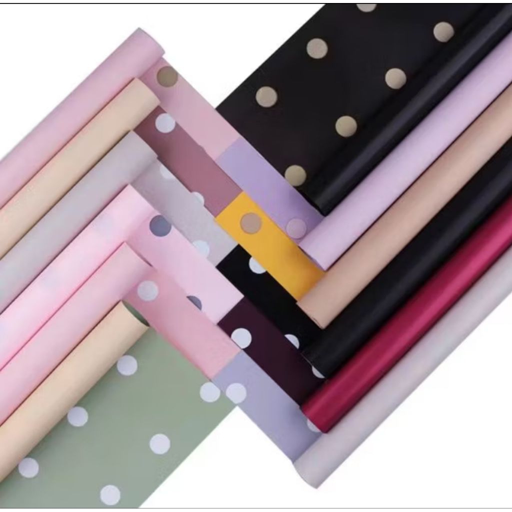 Kertas cellophane POLKADOT Kertas Buket Bunga - Kertas Kado Paper Wrapping Flower - Kertas Buket Bun