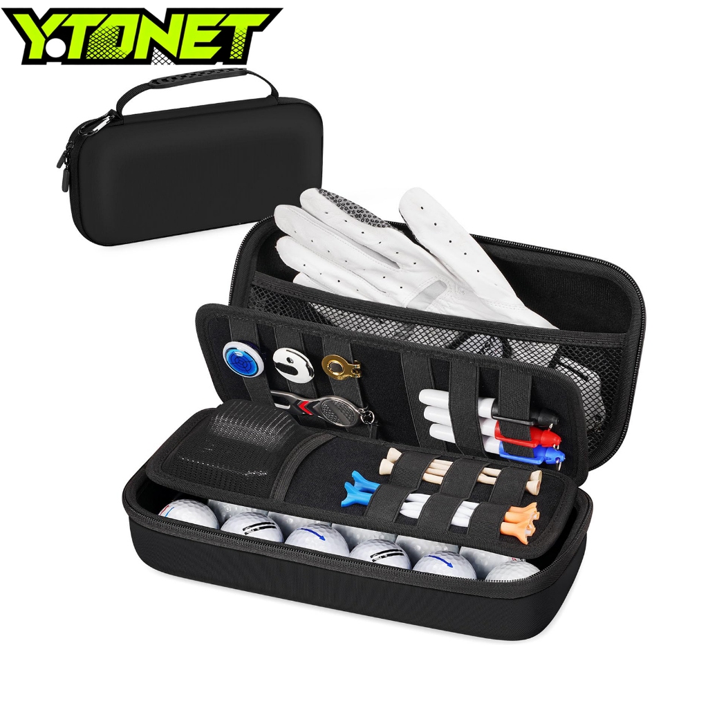 Kotak Peralatan Sarung Tangan Golf Hard Case dengan Shaper Organizer Bola Tee Marker Divot Aksesoris