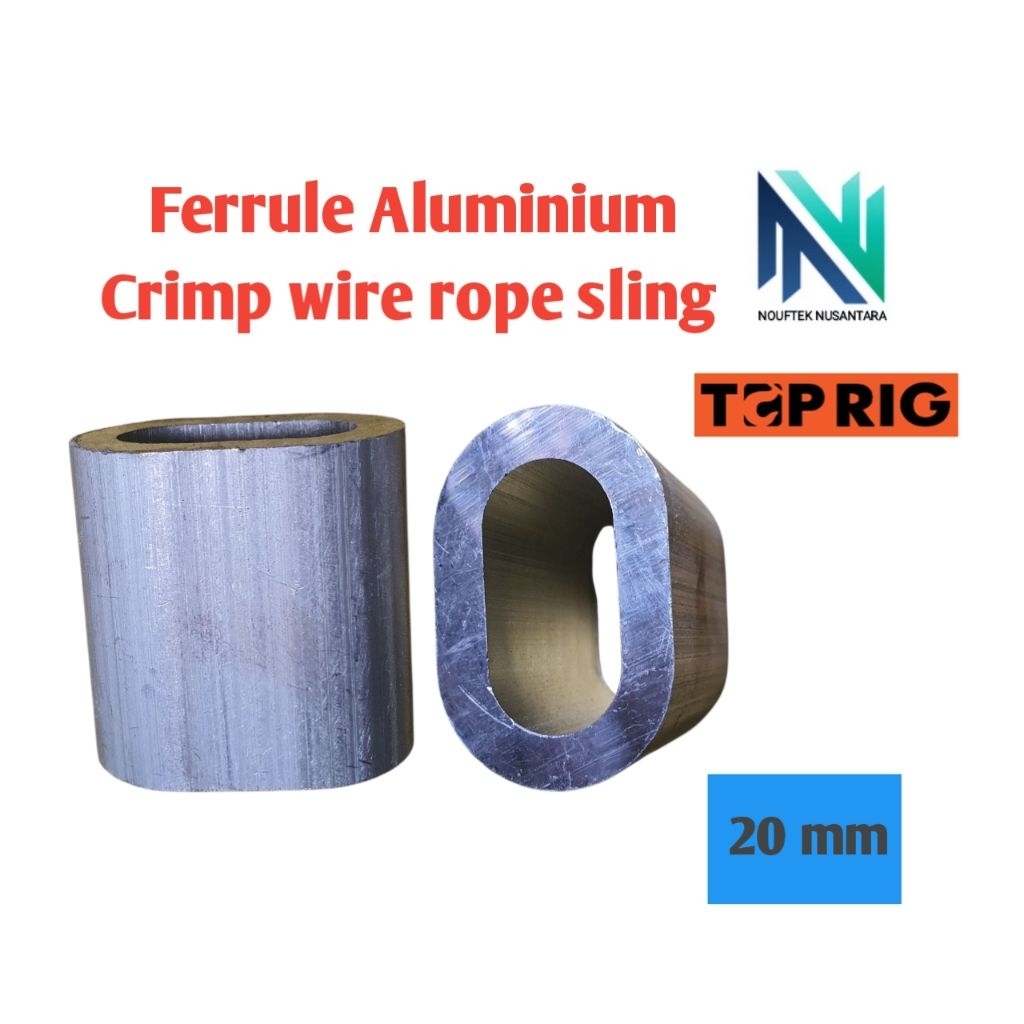 Ferrule aluminium 20mm crimp wire rope sling TOPRIG