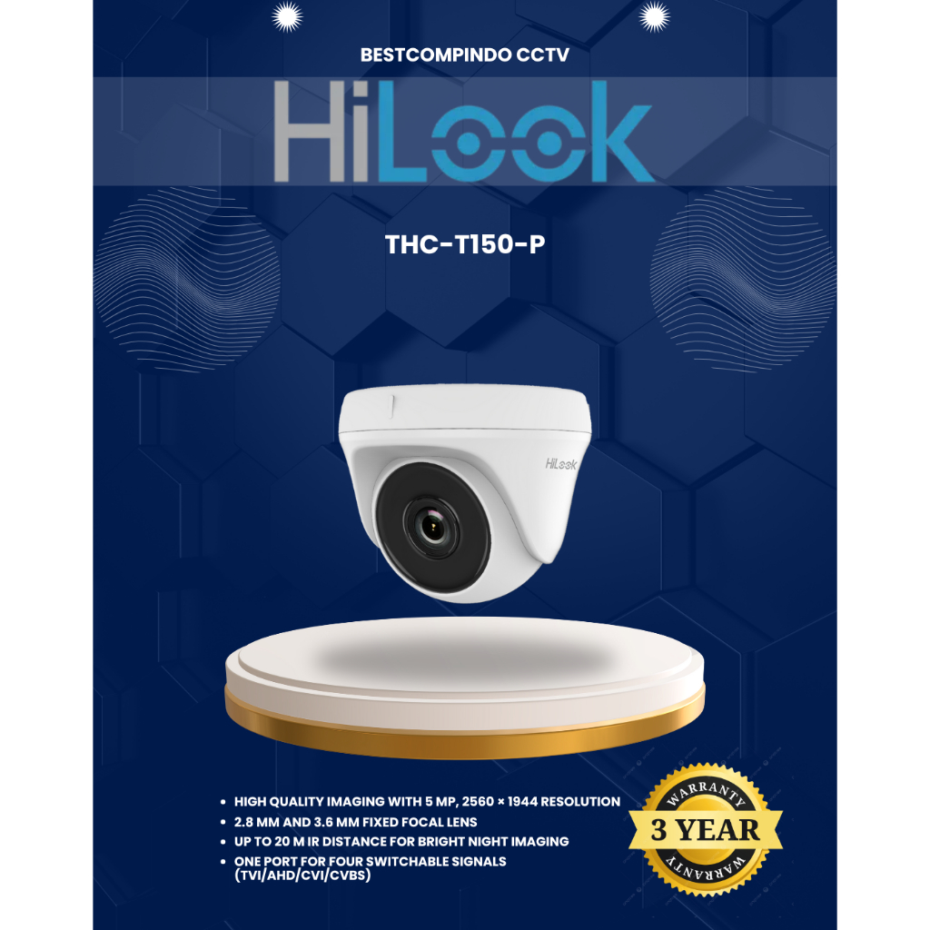CAMERA CCTV HILOOK THC-T150-P 5MP | KAMERA CCTV INDOOR | KAMERA HILOOK INDOOR