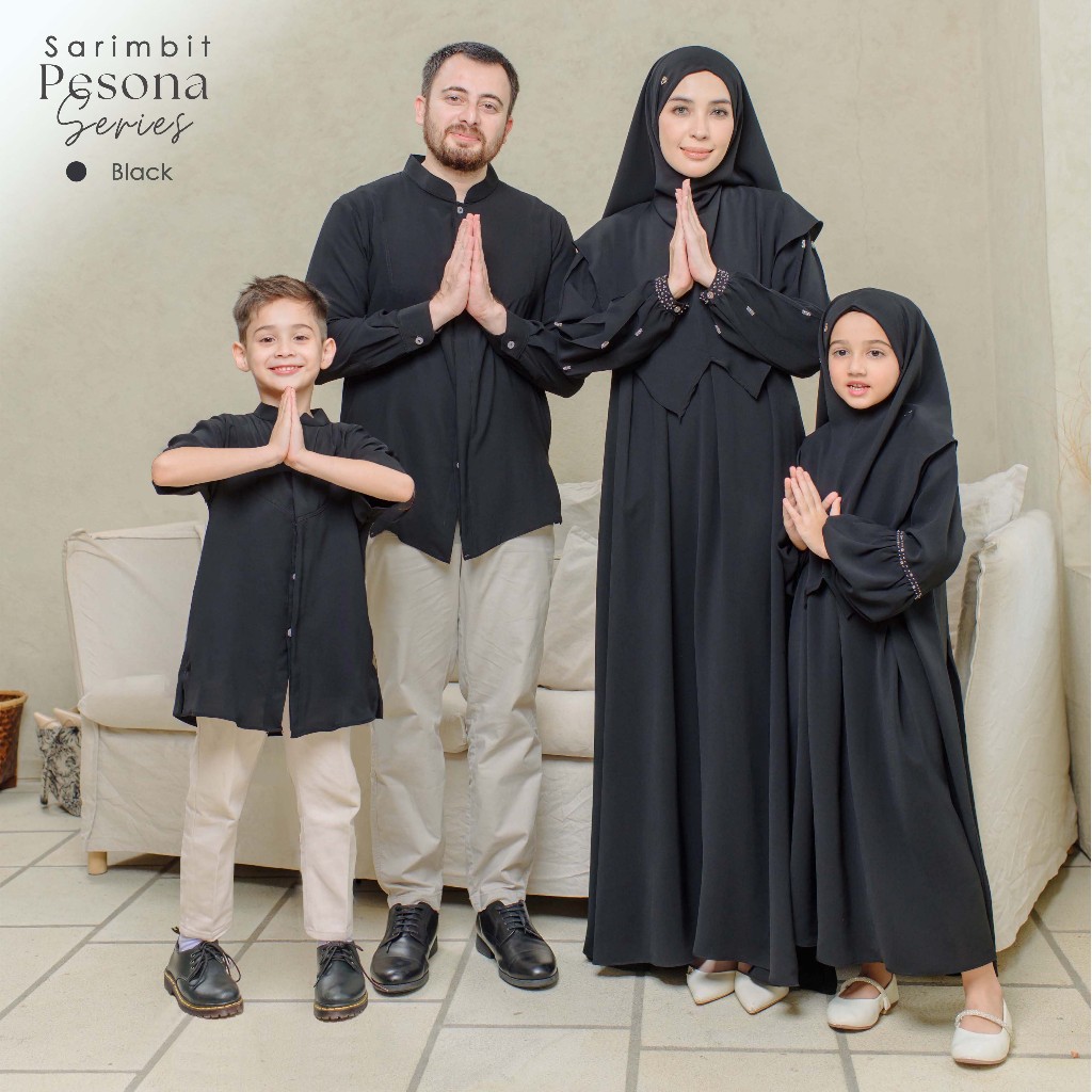 AMILY - [READY STOCK] SARIMBIT 2026 PESONA SERIES BLACK | Family Set | Baju Lebaran Keluarga