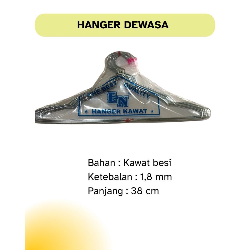 Hanger Baju Dewasa Murah ( 1 lusin = 12 pcs)/ gantungan baju Dewasa/hanger baju dewasa kawat