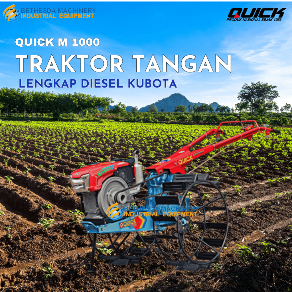 Quick M 1000 Alfa Traktor Bajak Sawah Lengkap Diesel Kubota Rd 85